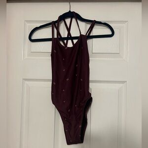 Maroon Floral Joyln Swim Suit Murray